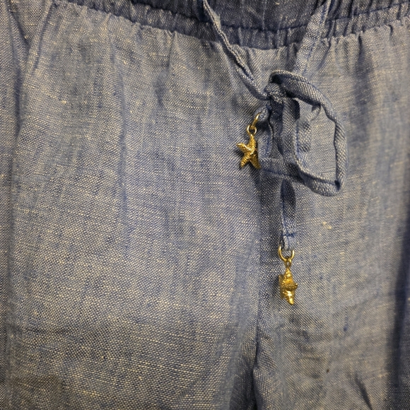 Lilly Pulitzer Blue Linen Shorts XL - Picture 3 of 4